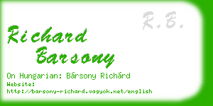 richard barsony business card