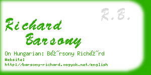 richard barsony business card